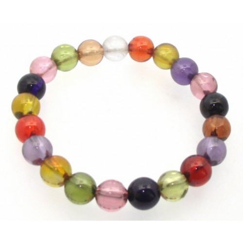 8mm Colourful Cubic Zirconia Power Bracelet